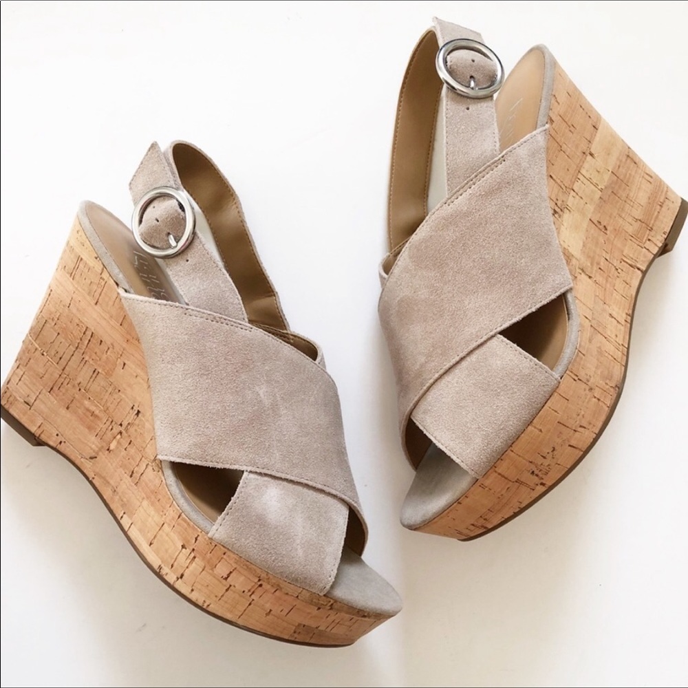 NWB FRANCO SARTO Leather Sandal Wedges